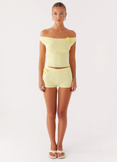 Aliah Knit Shorts - Yellow